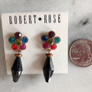 New Robert Rose Pierced Stud Earrings